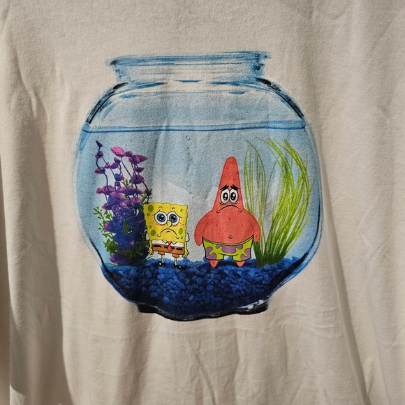 New SpongeBob SquarePants T-Shirt 3XL White Graphic Tee Nickelodeon Mens - Picture 3 of 5